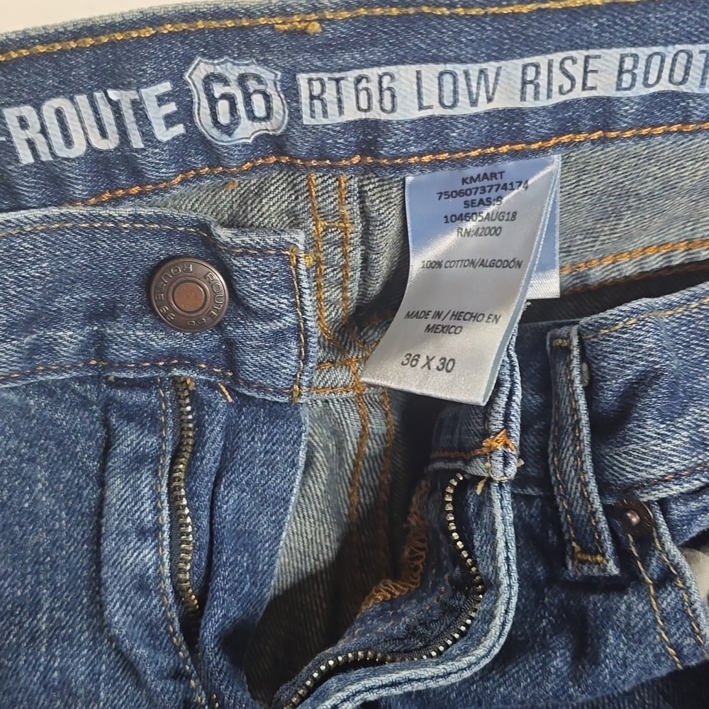 2 Pairs Mens Route 66 Low Rise Boot Cut Jeans 36x30 - Picture 2 of 2